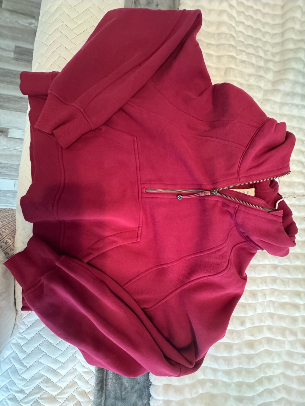 lululemon athletica Half-Zip Hoodie in Berry Red